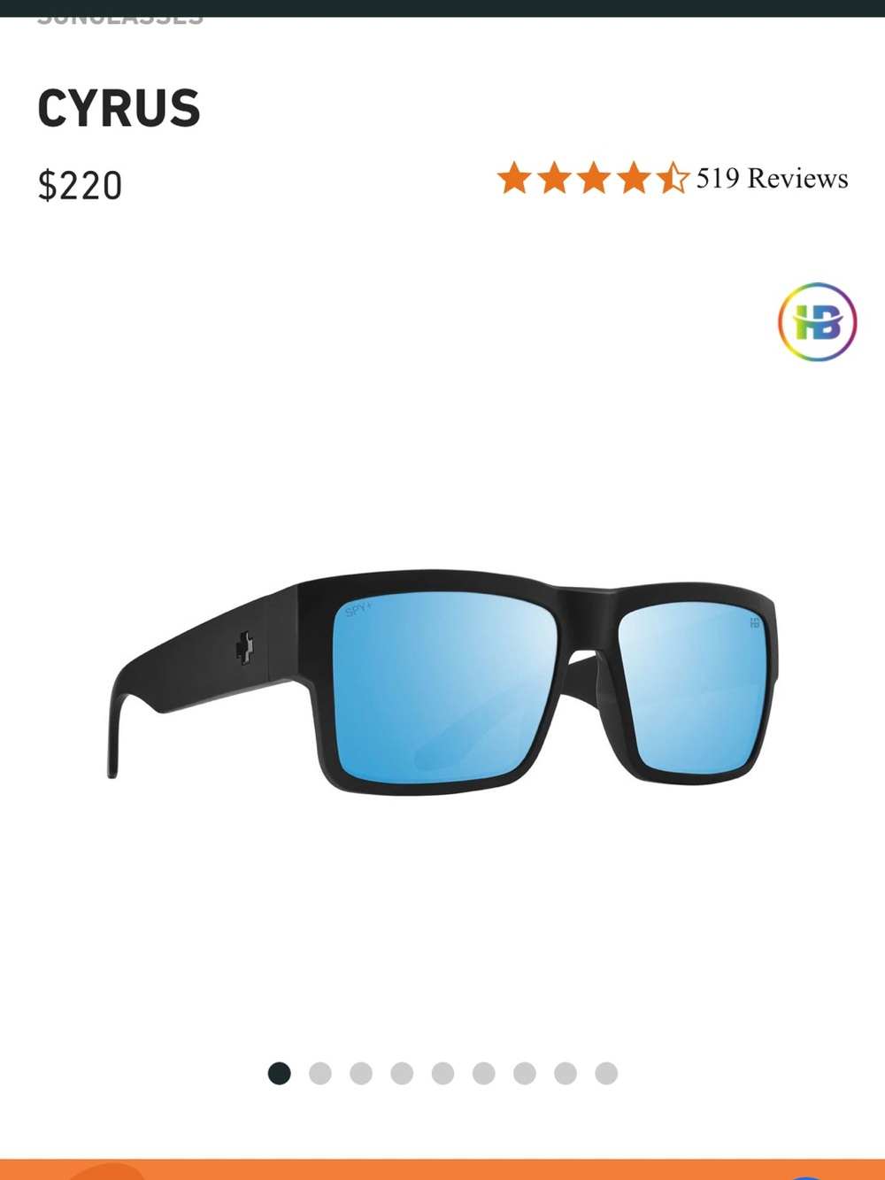 Spy Cyrus Matte Black Sunglasses with Blue Lenses
